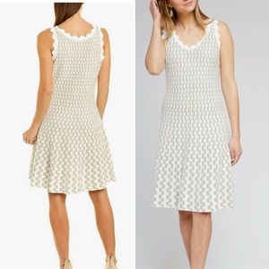 NIC + ZOE -Spring Fling-Metallic Knit Swirl Dress-Sz M